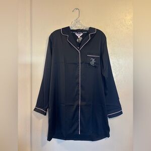 NWT Juicy Couture Satin Bling long-sleeve sleepshirt sz M
